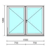 VSZ Ny-Ny ablak.  150x120 cm (Rendelhető méretek: szélesség 145-154 cm, magasság 115-124 cm.)  New Balance 85 profilból