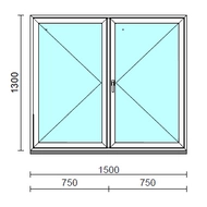 VSZ Ny-Ny ablak.  150x130 cm (Rendelhető méretek: szélesség 145-154 cm, magasság 125-134 cm.) Deluxe A85 profilból