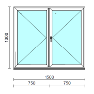 VSZ Ny-Ny ablak.  150x130 cm (Rendelhető méretek: szélesség 145-154 cm, magasság 125-134 cm.)  New Balance 85 profilból
