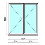 VSZ Ny-Ny ablak.  150x160 cm (Rendelhető méretek: szélesség 145-154 cm, magasság 155-164 cm.)  New Balance 85 profilból