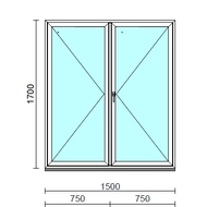 VSZ Ny-Ny ablak.  150x170 cm (Rendelhető méretek: szélesség 145-154 cm, magasság 165-174 cm.)  New Balance 85 profilból