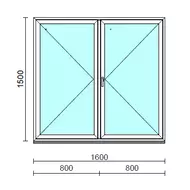 VSZ Ny-Ny ablak.  160x150 cm (Rendelhető méretek: szélesség 155-164 cm, magasság 145-154 cm.)  New Balance 85 profilból