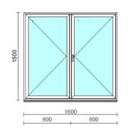 VSZ Ny-Ny ablak.  160x150 cm (Rendelhető méretek: szélesség 155-164 cm, magasság 145-154 cm.) Deluxe A85 profilból