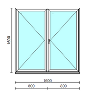 VSZ Ny-Ny ablak.  160x160 cm (Rendelhető méretek: szélesség 155-164 cm, magasság 155-164 cm.) Deluxe A85 profilból