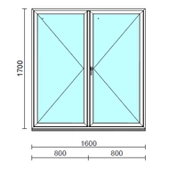 VSZ Ny-Ny ablak.  160x170 cm (Rendelhető méretek: szélesség 155-164 cm, magasság 165-174 cm.) Deluxe A85 profilból