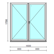VSZ Ny-Ny ablak.  160x170 cm (Rendelhető méretek: szélesség 155-164 cm, magasság 165-174 cm.) Deluxe A85 profilból