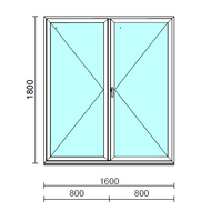VSZ Ny-Ny ablak.  160x180 cm (Rendelhető méretek: szélesség 155-164 cm, magasság 175-184 cm.) Deluxe A85 profilból
