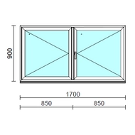 VSZ Ny-Ny ablak.  170x 90 cm (Rendelhető méretek: szélesség 165-174 cm, magasság 90-94 cm.) Deluxe A85 profilból