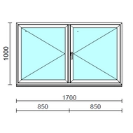 VSZ Ny-Ny ablak.  170x100 cm (Rendelhető méretek: szélesség 165-174 cm, magasság 95-104 cm.)  New Balance 85 profilból