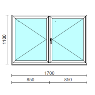 VSZ Ny-Ny ablak.  170x110 cm (Rendelhető méretek: szélesség 165-174 cm, magasság 105-114 cm.) Deluxe A85 profilból