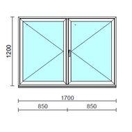 VSZ Ny-Ny ablak.  170x120 cm (Rendelhető méretek: szélesség 165-174 cm, magasság 115-124 cm.) Deluxe A85 profilból