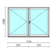 VSZ Ny-Ny ablak.  170x120 cm (Rendelhető méretek: szélesség 165-174 cm, magasság 115-124 cm.) Deluxe A85 profilból