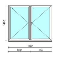 VSZ Ny-Ny ablak.  170x140 cm (Rendelhető méretek: szélesség 165-174 cm, magasság 135-144 cm.) Deluxe A85 profilból