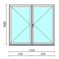 VSZ Ny-Ny ablak.  170x150 cm (Rendelhető méretek: szélesség 165-174 cm, magasság 145-154 cm.) Deluxe A85 profilból