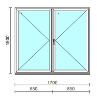 VSZ Ny-Ny ablak.  170x150 cm (Rendelhető méretek: szélesség 165-174 cm, magasság 145-154 cm.) Deluxe A85 profilból