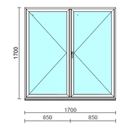 VSZ Ny-Ny ablak.  170x170 cm (Rendelhető méretek: szélesség 165-174 cm, magasság 165-174 cm.) Deluxe A85 profilból