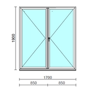 VSZ Ny-Ny ablak.  170x190 cm (Rendelhető méretek: szélesség 165-174 cm, magasság 185-190 cm.) Deluxe A85 profilból