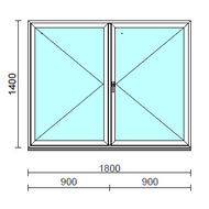 VSZ Ny-Ny ablak.  180x140 cm (Rendelhető méretek: szélesség 175-180 cm, magasság 135-144 cm.) Deluxe A85 profilból