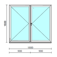 VSZ Ny-Ny ablak.  180x160 cm (Rendelhető méretek: szélesség 175-180 cm, magasság 155-164 cm.) Deluxe A85 profilból