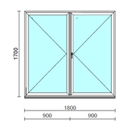 VSZ Ny-Ny ablak.  180x170 cm (Rendelhető méretek: szélesség 175-180 cm, magasság 165-174 cm.) Deluxe A85 profilból