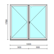 VSZ Ny-Ny ablak.  180x170 cm (Rendelhető méretek: szélesség 175-180 cm, magasság 165-174 cm.) Deluxe A85 profilból