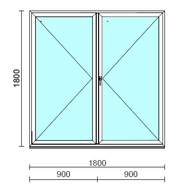VSZ Ny-Ny ablak.  180x180 cm (Rendelhető méretek: szélesség 175-180 cm, magasság 175-184 cm.) Deluxe A85 profilból