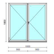 VSZ Ny-Ny ablak.  180x180 cm (Rendelhető méretek: szélesség 175-180 cm, magasság 175-184 cm.) Deluxe A85 profilból