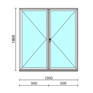 VSZ Ny-Ny ablak.  180x190 cm (Rendelhető méretek: szélesség 175-180 cm, magasság 185-190 cm.) Deluxe A85 profilból