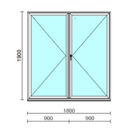 VSZ Ny-Ny ablak.  180x190 cm (Rendelhető méretek: szélesség 175-180 cm, magasság 185-190 cm.) Deluxe A85 profilból