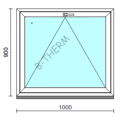 Bukó ablak.  100x 90 cm (Rendelhető méretek: szélesség 95-104 cm, magasság 85- 90 cm.) Deluxe A85 profilból