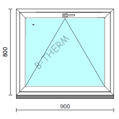 Bukó ablak.   90x 80 cm (Rendelhető méretek: szélesség 85- 94 cm, magasság 75- 84 cm.)  New Balance 85 profilból