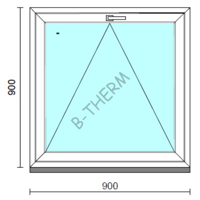 Bukó ablak.   90x 90 cm (Rendelhető méretek: szélesség 85- 94 cm, magasság 85- 90 cm.)  New Balance 85 profilból