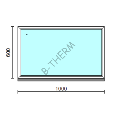 Fix ablak.  100x 60 cm (Rendelhető méretek: szélesség 95-104 cm, magasság 55-64 cm.) Deluxe A85 profilból
