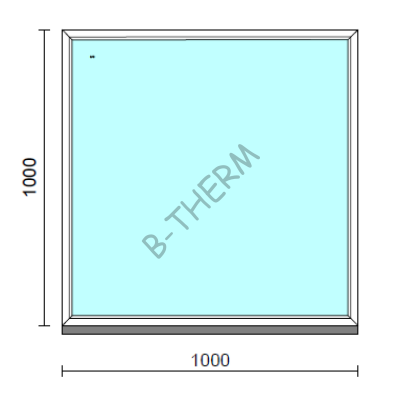 Fix ablak.  100x100 cm (Rendelhető méretek: szélesség 95-104 cm, magasság 95-104 cm.) Deluxe A85 profilból