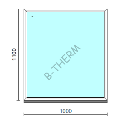 Fix ablak.  100x110 cm (Rendelhető méretek: szélesség 95-104 cm, magasság 105-114 cm.) Deluxe A85 profilból