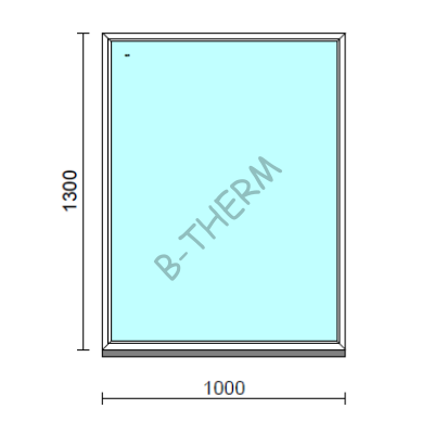 Fix ablak.  100x130 cm (Rendelhető méretek: szélesség 95-104 cm, magasság 125-134 cm.)   Optima 76 profilból
