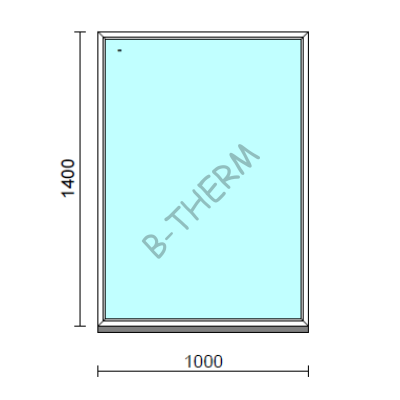 Fix ablak.  100x140 cm (Rendelhető méretek: szélesség 95-104 cm, magasság 135-144 cm.)   Optima 76 profilból