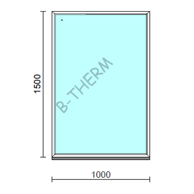 Fix ablak.  100x150 cm (Rendelhető méretek: szélesség 95-104 cm, magasság 145-154 cm.) Deluxe A85 profilból