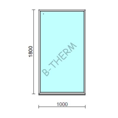 Fix ablak.  100x180 cm (Rendelhető méretek: szélesség 95-104 cm, magasság 175-184 cm.)  New Balance 85 profilból