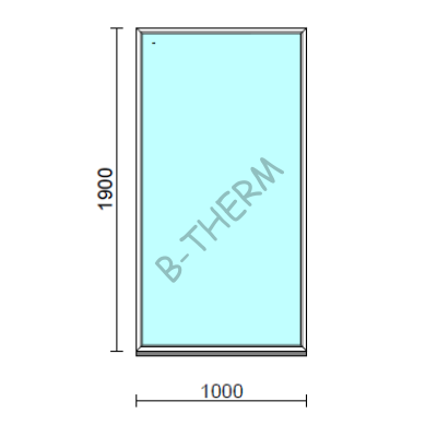 Fix ablak.  100x190 cm (Rendelhető méretek: szélesség 95-104 cm, magasság 185-194 cm.) Deluxe A85 profilból