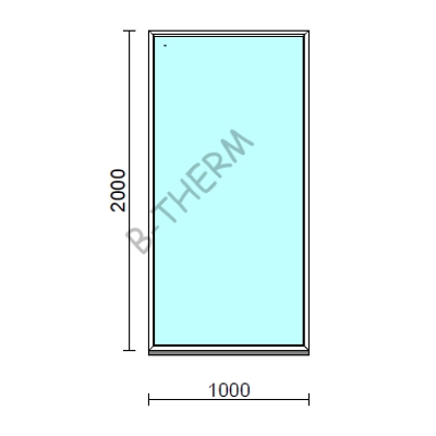 Kép 1/2 - Fix ablak.  100x200 cm (Rendelhető méretek: szélesség 95-104 cm, magasság 195-204 cm.) Deluxe A85 profilból