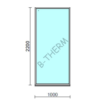 Fix ablak.  100x220 cm (Rendelhető méretek: szélesség 95-104 cm, magasság 215-224 cm.)   Optima 76 profilból