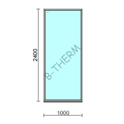 Fix ablak.  100x240 cm (Rendelhető méretek: szélesség 95-104 cm, magasság 235-240 cm.) Deluxe A85 profilból
