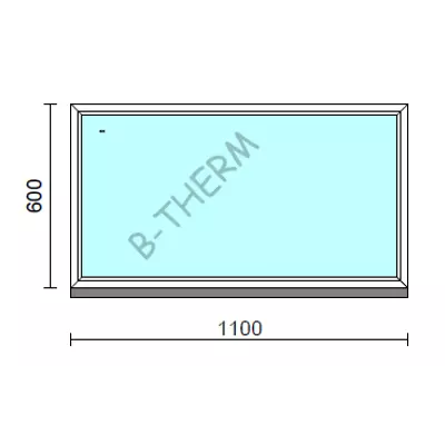 Kép 1/2 - Fix ablak.  110x 60 cm (Rendelhető méretek: szélesség 105-114 cm, magasság 55-64 cm.) Deluxe A85 profilból