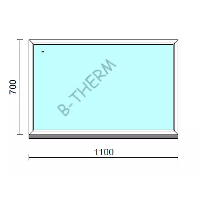Kép 1/2 - Fix ablak.  110x 70 cm (Rendelhető méretek: szélesség 105-114 cm, magasság 65-74 cm.) Deluxe A85 profilból