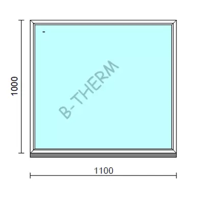 Kép 1/2 - Fix ablak.  110x100 cm (Rendelhető méretek: szélesség 105-114 cm, magasság 95-104 cm.) Deluxe A85 profilból