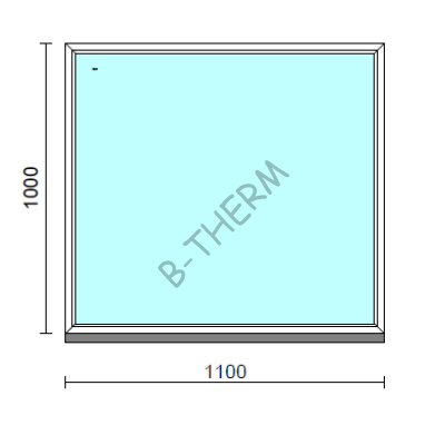 Fix ablak.  110x100 cm (Rendelhető méretek: szélesség 105-114 cm, magasság 95-104 cm.) Deluxe A85 profilból