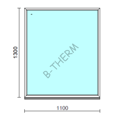 Fix ablak.  110x130 cm (Rendelhető méretek: szélesség 105-114 cm, magasság 125-134 cm.) Deluxe A85 profilból