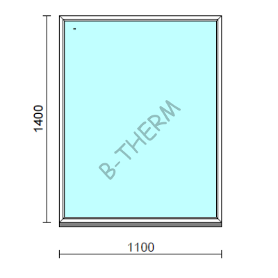 Fix ablak.  110x140 cm (Rendelhető méretek: szélesség 105-114 cm, magasság 135-144 cm.) Deluxe A85 profilból