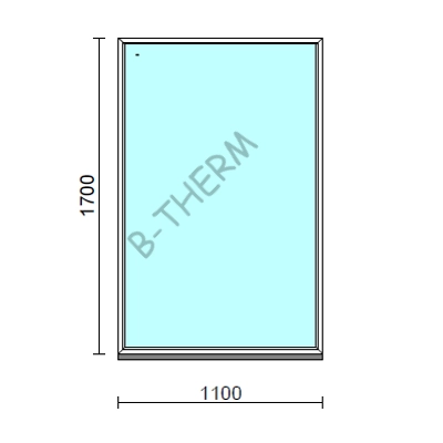 Kép 1/2 - Fix ablak.  110x170 cm (Rendelhető méretek: szélesség 105-114 cm, magasság 165-174 cm.) Deluxe A85 profilból